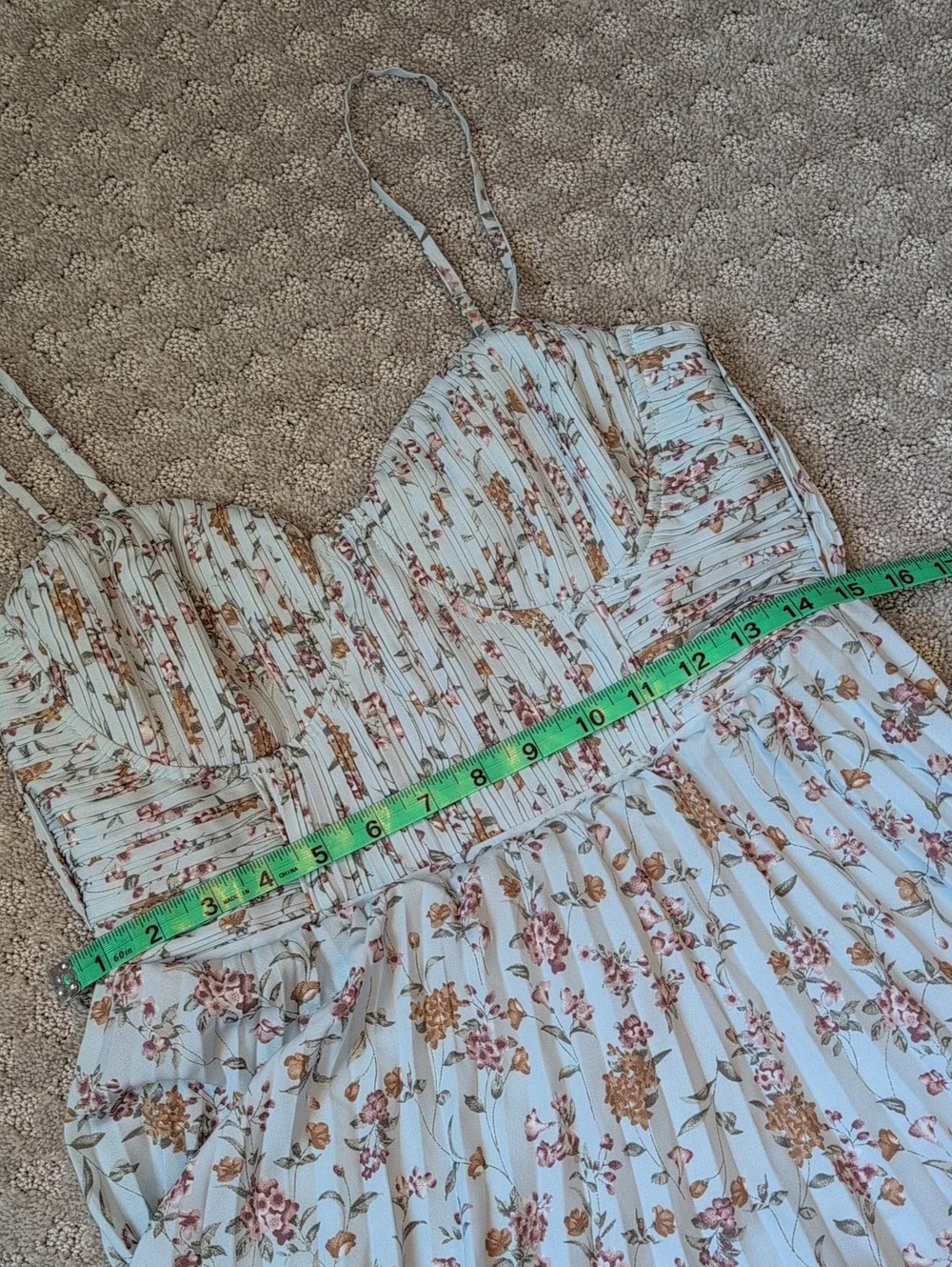 Lulu's Cascading Crush Pale Blue Floral Printed Tiered Bustier Midi Dress - Picture 5 of 13